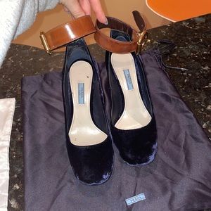 Blue Velvet Prada Heels!
